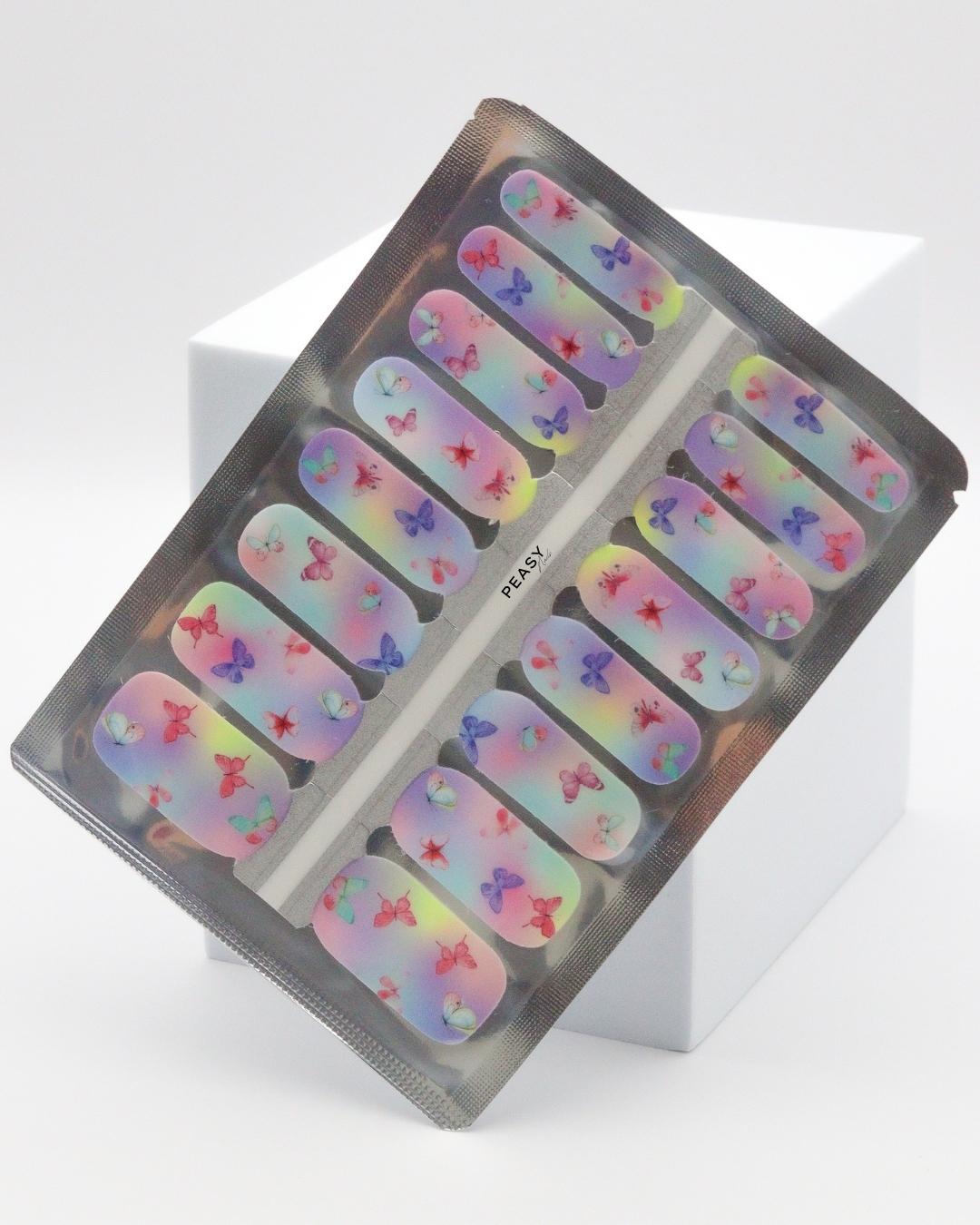 Pastel Butterflies - Nail Polish Wraps