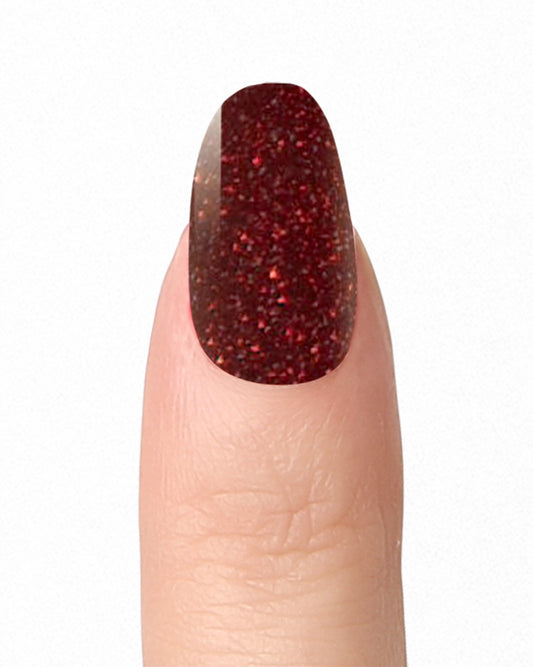 Deep Red Glitter - Nail Polish Wraps